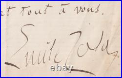 Émile ZOLA juge son deuxième roman Lettre autographe signée 1889