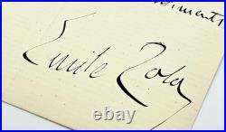 Émile ZOLA, lettre autographe signée Le plus ancien journal de Marseille