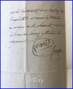 Emmanuel-Joseph Sieyès 1748-1836 lettre Autographe 1809 Empire Français Napoléon