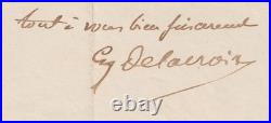 Eugène DELACROIX Lettre autographe signée Dernières années 1861