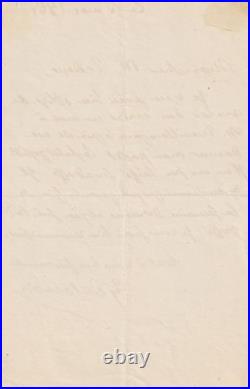 Eugène DELACROIX Lettre autographe signée Dernières années 1861