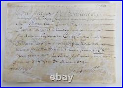 Ex106-gratification-parchemin-françois De Boullène-cte-régiment De La Reine-1674