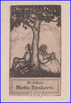 Ex-libris Martin BIRNBAUM avec tampon de la collection de Guillaume APOLLINAIRE