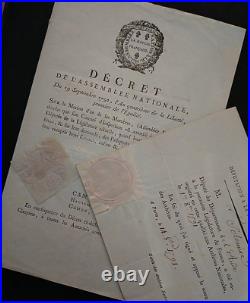 Exceptionnel Passeport De L'assemblee Nationale + Archives Nationales 1792