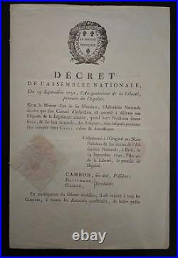 Exceptionnel Passeport De L'assemblee Nationale + Archives Nationales 1792