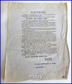 Extraordinaires tracts anti et pro plébiscite de 1870 a Verdun Lorraine Meuse