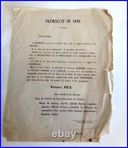 Extraordinaires tracts anti et pro plébiscite de 1870 a Verdun Lorraine Meuse