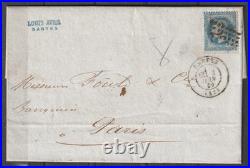 FRANCE! Lettre vers PARIS de 1869 avec Timbre NAPOLEON Lauré à la Pipe