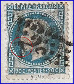 FRANCE! Lettre vers PARIS de 1869 avec Timbre NAPOLEON Lauré à la Pipe