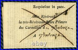 FRANCHISE des CARMÉLITES Lettre d'AUCH (Gascogne) pour TOULOUSE 1782