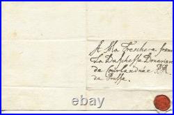 FREDERIC I Roi de PRUSSE (1657- 1713) Lettre A ma Très chere Soeur la Duchesse