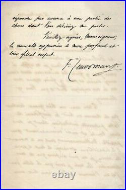F. LENORMANT archéologue lettre autographe signée Mr Dupanloup bollandiste livre
