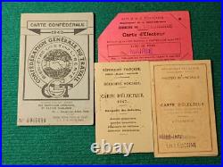 Famille Lecointre Lots De Documents Carte Confederale Cgt + D'electeur 1945