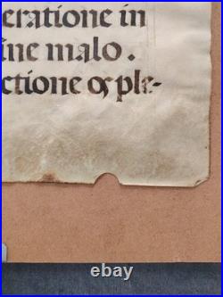 Feuillet de manuscrit enluminé sur parchemin Latin XVe? Faire Offre
