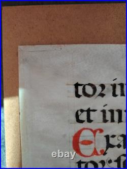 Feuillet de manuscrit enluminé sur parchemin Latin XVe? Faire Offre