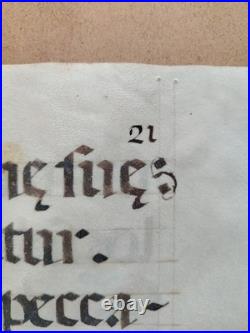 Feuillet de manuscrit enluminé sur parchemin Latin XVe? Faire Offre