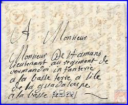 France 1768 Pli pour Guadeloupe Petite Poste de Bordeaux- Bureau A Lenain 3a