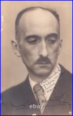Francois MAURIAC beau portrait autographe Quand j'étais un peu moins vieux
