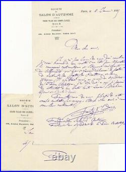 Frantz JOURDAIN 2 lettres autographes à Georges ALPHANDERY Brignan abeilles