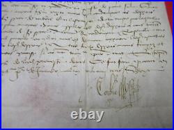 GABRIEL D'ALEGRE Autographe 1516 PREVOT MARCHANDS PARIS BAYARD Parchemin RARE