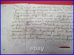GABRIEL D'ALEGRE Autographe 1516 PREVOT MARCHANDS PARIS BAYARD Parchemin RARE