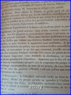 GAZETTE NATIONALE ou LE MONITEUR UNIVERSEL 3 Vol 1792 (chute de l'ancien régime)