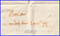 GISORS 27 Lettre 1712 Marque postale manuscrit De Gisors LENAIN N° 1, EURE