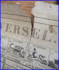 GRAND TABLEAU Gravé REGULATEUR UNIVERSEL CALENDRIER 1800 AEROMETRIE ASTRONOMIE