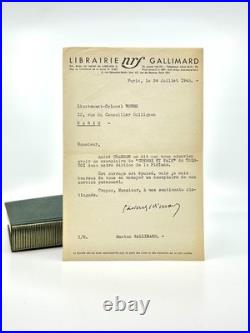 Gaston GALLIMARD Lettre autographe signée Tolstoï Bibliothèque Pléiade