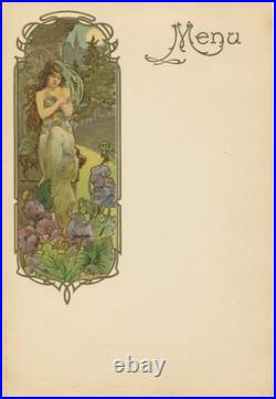 Gaston Gérard peintre Les 4 saisons 4 menus de style Art Nouveau (vers 1900)