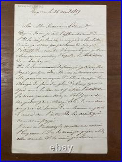 Général Charles de Beaufort d'Hautpoul 1859 Rare Autographe Italie Napoléon III