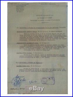 Général De LATTRE de TASSIGNY autographe du 4 juin 1940. Rare citation 14e D. I