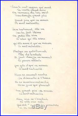 Georges Brassens / Manuscrit Autographe De Sa Chanson Bonhomme