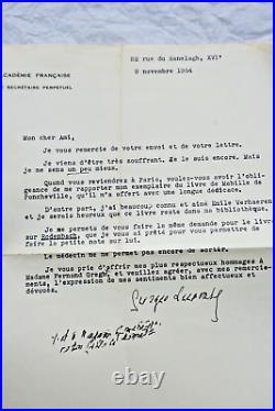 Georges Lecomte ACADEMICIEN belles lettres autographes manuscrites