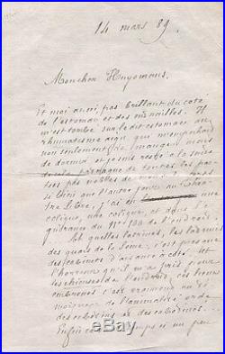 Goncourt Lettre Autographe Signée À J. K. Huysmans Du 18 Mars 1889