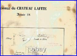 Grand Plan Original (57 cm X 44) Parcelles du Chateau Lafite. Fin XIXème. RARE++