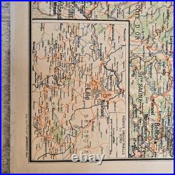 Grande carte scolaire Vidal-Lablache Bassin de Paris Région du Nord Années 50