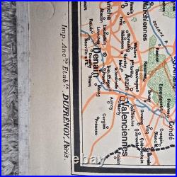 Grande carte scolaire Vidal-Lablache Bassin de Paris Région du Nord Années 50