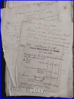 Gros lot de documents, château de Rabodanges (61), famille de la Carte