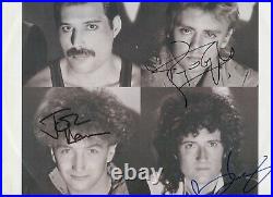 Group QUEEN 3 Autograph Signed ORIGINAL sur Pochette LP MAXI 45T 1984