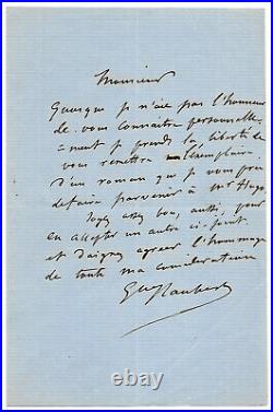 Gustave FLAUBERT / Lettre autographe signée / Madame Bovary à Victor Hugo