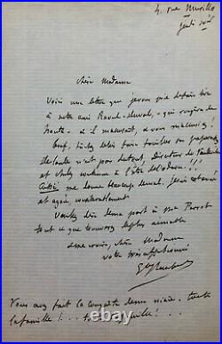 Gustave FLAUBERT Lettre autographe signée à Louise Lepic, chez Raoul-Duval