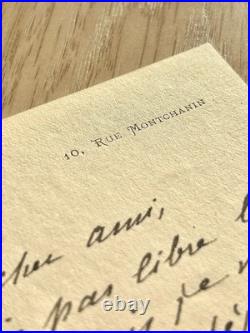 Guy de MAUPASSANT Lettre autographe signée Nouvelle année 1884 1889