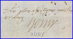 HENRI IV Lettre autographe signée Guerre religion & Gouverneur de Guyenne