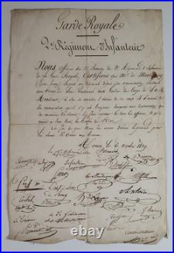 HENRI-LYSIAS DE MOMIGNY Lettre de promotion Garde Royale 1819