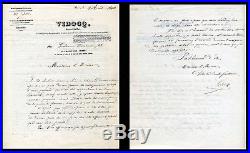 HISTORIQUE LETTRE AUTOGRAPHE SIGNEE VIDOCQ (1857) signed signiert autogramm