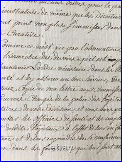 HOPITAUX MILITAIRES. BEURNONVILLE (ministre de la Guerre) lettre 4pp signée 1793