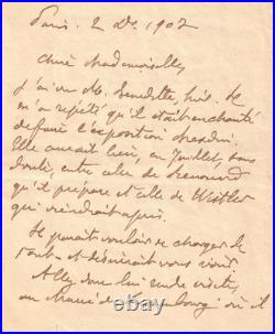 HUYSMANS Lettre autographe signée 1902 Renouard Whistler