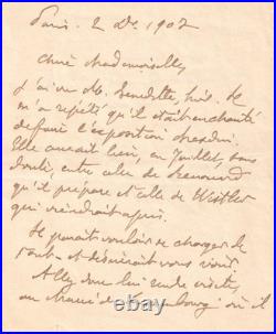 HUYSMANS Lettre autographe signée Renouard Whistler 1902