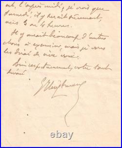 HUYSMANS Lettre autographe signée Renouard Whistler 1902